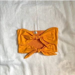 Aritzia Wilfred Daveney Tube Top in Orange/Yellow